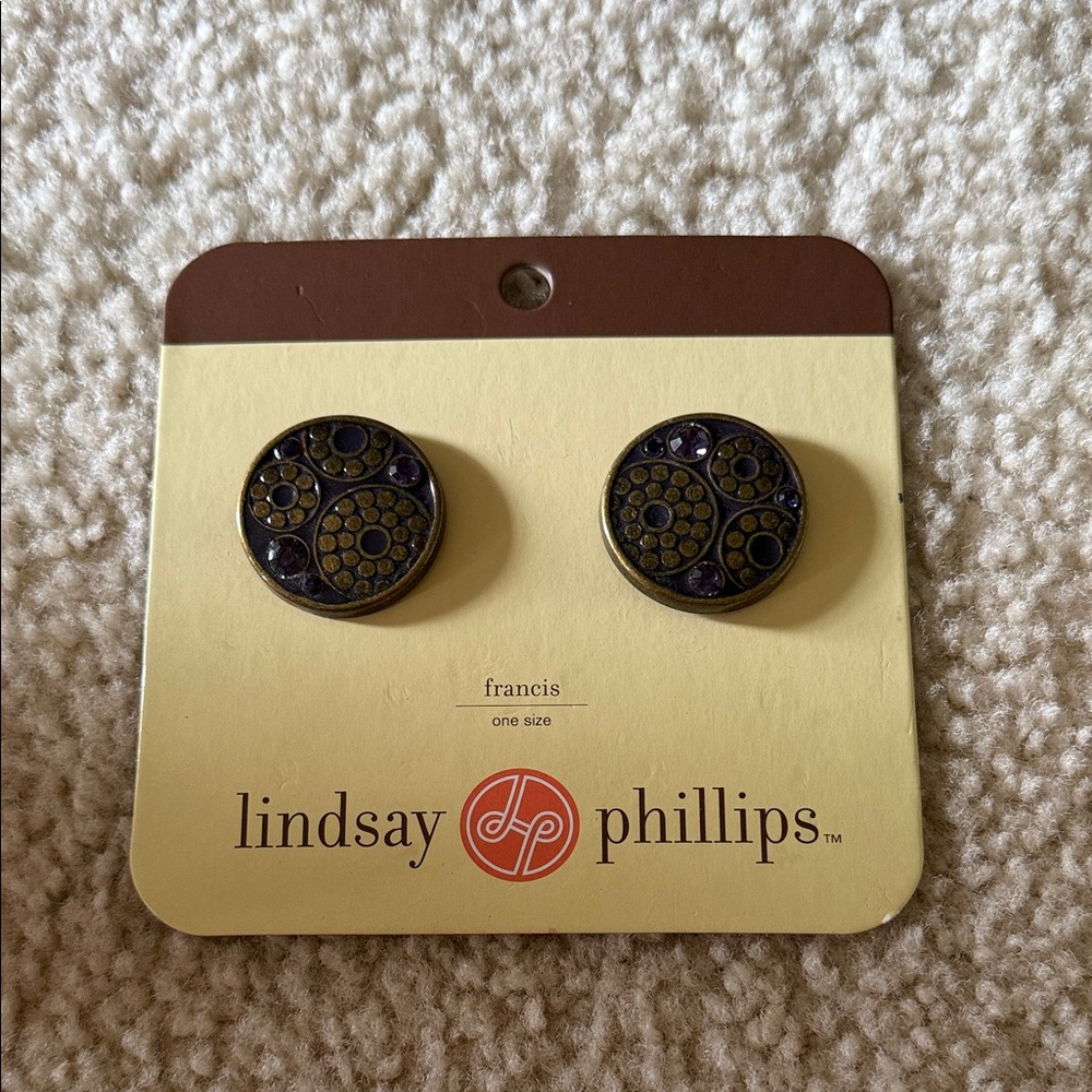 Lindsay Phillips Circular Purple and Gold Interchangeable Snaps!